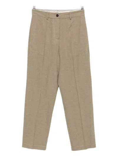Alysi Textured Wool Trousers In Neutral