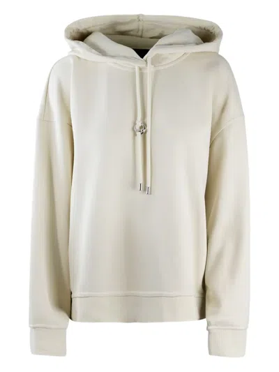 Sportmax Hooded Sweatshirt Kangaroo Pocket In White