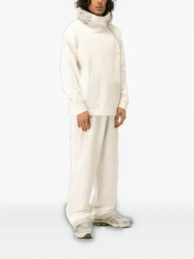 C.p. Company Zip-front Hooded Sweatshirt In White