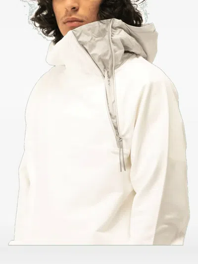 C.p. Company Zip-front Hooded Sweatshirt In White