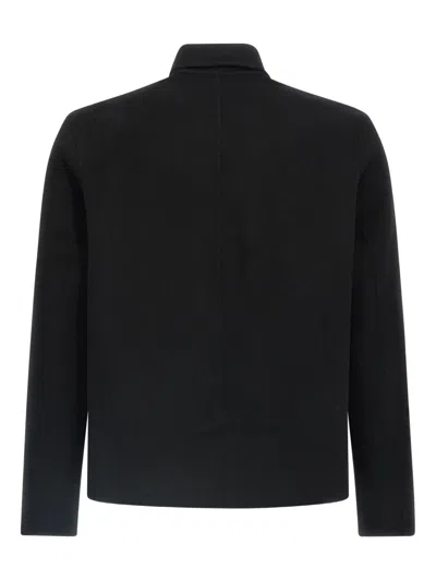 Giorgio Brato Classic-collar Wool-blend Overshirt In Black