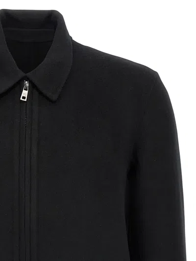 Giorgio Brato Classic-collar Wool-blend Overshirt In Black