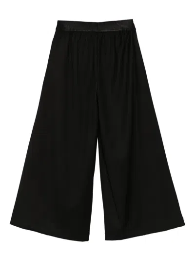 John Richmond Junior Logo-waistband Wide-leg Trousers In Black