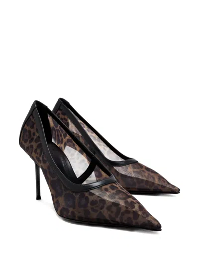 Schutz 100mm Leopard-print Mesh Pumps