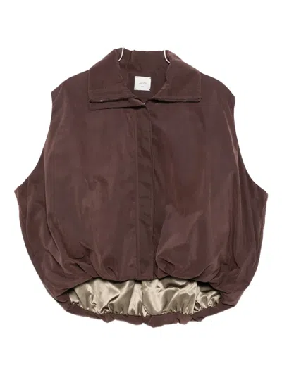Alysi Elasticated-waist Sleeveless Gilet In Brown