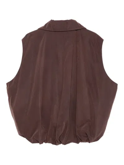 Alysi Elasticated-waist Sleeveless Gilet In Brown
