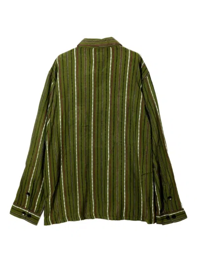 South2 West8 Striped Pocket Shirt In Green
