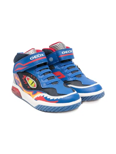 Geox Inek Flame-print Boots In Blue