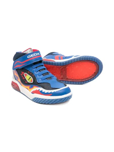Geox Inek Flame-print Boots In Blue