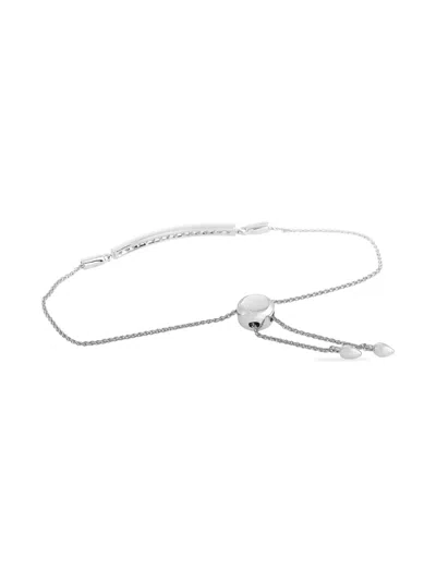 Pre-owned Lb Exclusive 14kt White Gold Bar Diamond Bracelet