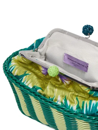 Weekend Max Mara Pasticcino Printed Wicker Clutch Bag