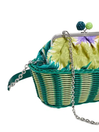 Weekend Max Mara Pasticcino Printed Wicker Clutch Bag