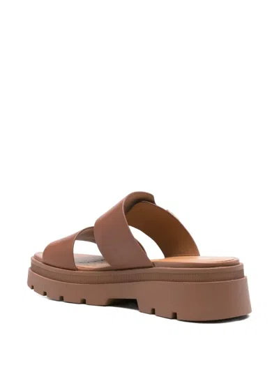 Geox Buckle-detail Platform Sandals In Brown