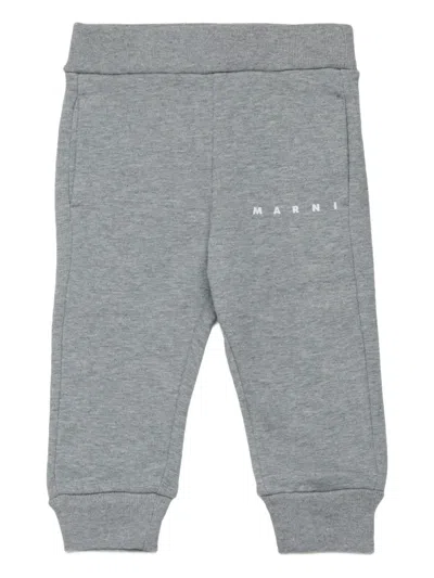 Marni Logo-print Track Pants In Gray