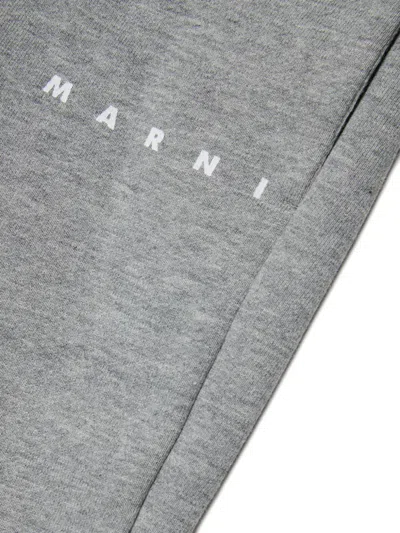 Marni Logo-print Track Pants In Gray