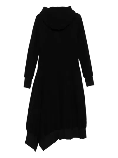 Yohji Yamamoto Hooded Asymmetrical Coat In Black