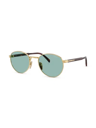 Prada Round-frame Sunglasses In Gold