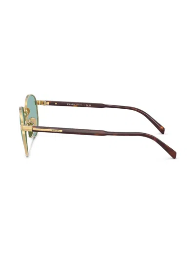 Prada Round-frame Sunglasses In Gold