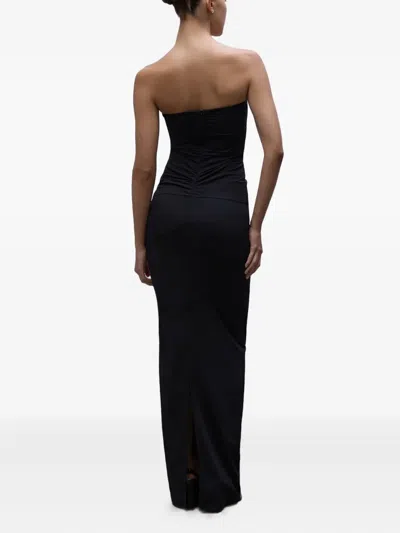 Paris Georgia Minimal Ruffled Stretch Maxi Skirt In Black