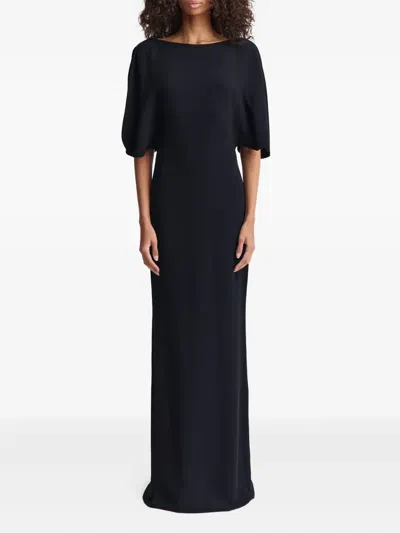 16arlington Dona Cape-sleeve Maxi Dress In Black