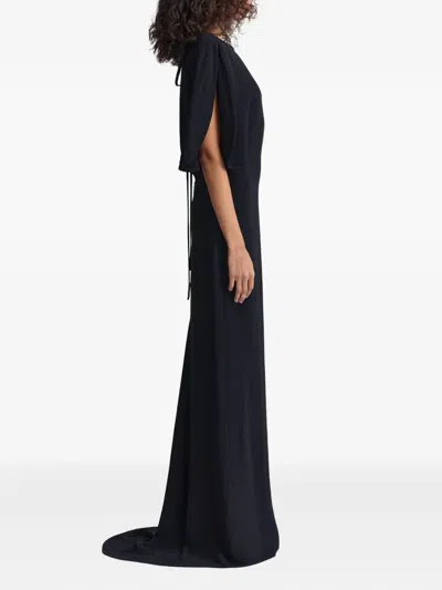 16arlington Dona Cape-sleeve Maxi Dress In Black