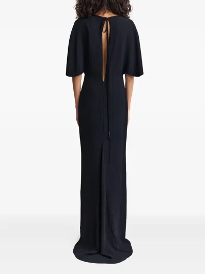 16arlington Dona Cape-sleeve Maxi Dress In Black