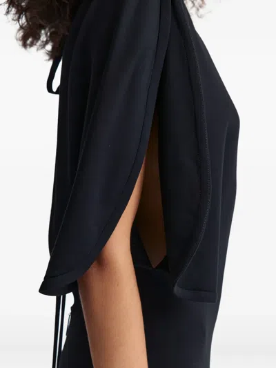 16arlington Dona Cape-sleeve Maxi Dress In Black