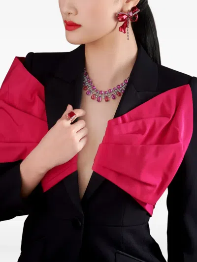 Anabela Chan 18k White Gold Tutti Frutti Necklace In Burgundy