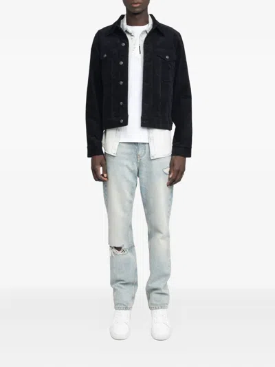 Zadig & Voltaire Bases Corduroy Button-fastening Jacket In Black