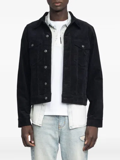 Zadig & Voltaire Bases Corduroy Button-fastening Jacket In Black