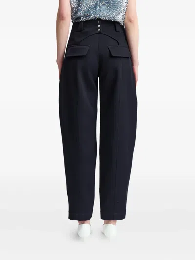 16arlington Pola Piped-seam Pocket Tapered Trousers In Black