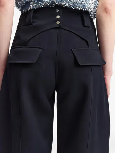 16arlington Pola Piped-seam Pocket Tapered Trousers In Black
