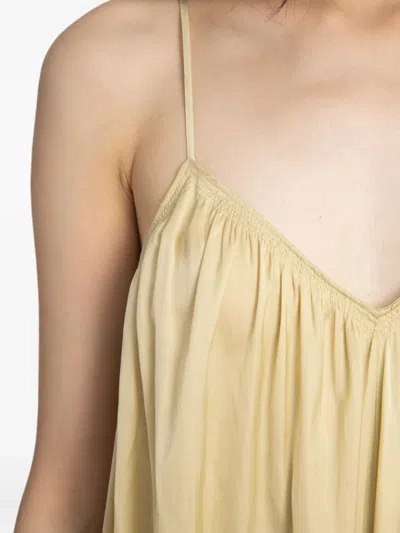 Zadig & Voltaire Ristym Spaghetti-strap Gathered Maxi Dress In Yellow