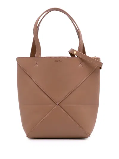 Pre-owned Loewe 2023 Mini Shiny Calfskin Puzzle Fold Tote Satchel