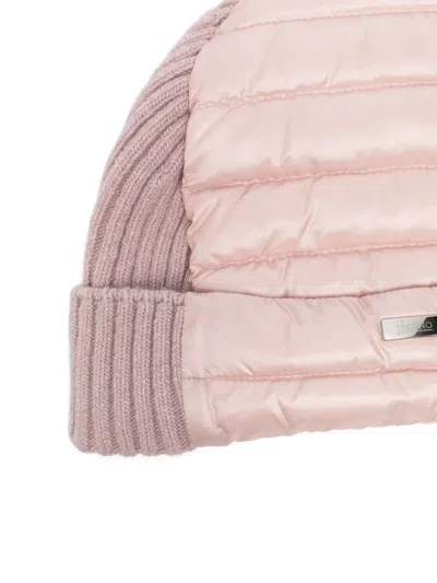 Herno Ultralight Panelled Beanie In Pink