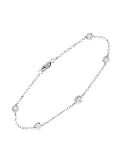 Pre-owned Lb Exclusive 14k White Gold Diamond Bracelet