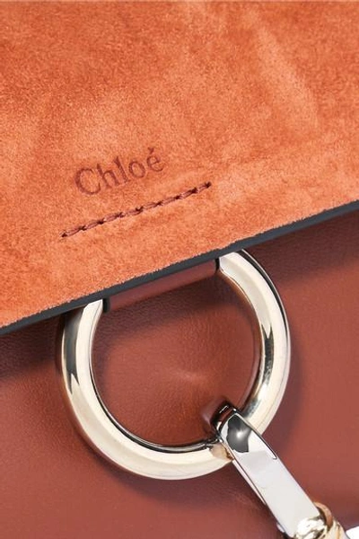 Shop Chloé Faye Mini Leather And Suede Shoulder Bag