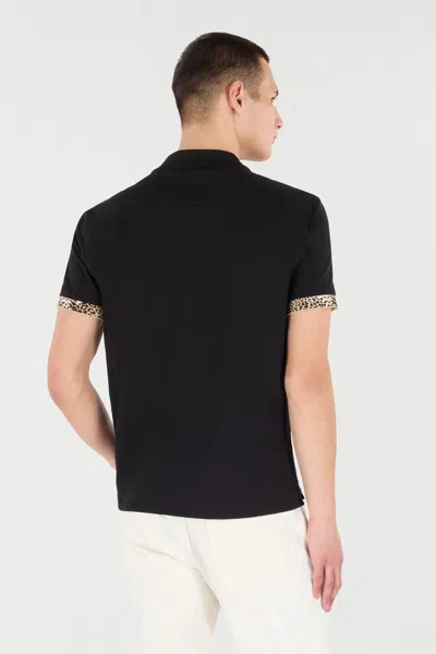 Roberto Cavalli Jaguar-print Cuff Polo Shirt