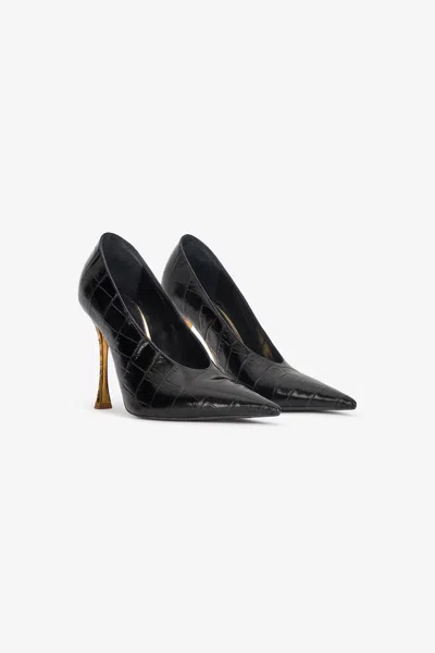 Roberto Cavalli Crocodile-effect Pointed-toe Pumps