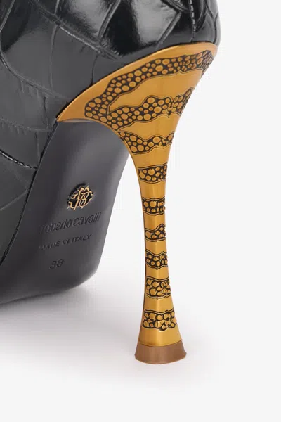 Roberto Cavalli Crocodile-effect Pointed-toe Pumps