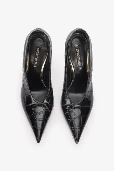 Roberto Cavalli Crocodile-effect Pointed-toe Pumps