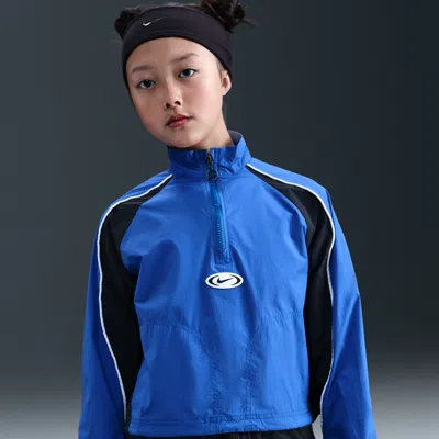 Nike Unisex  Sportswear Girls' 1/4-zip Track Jacket In Blue