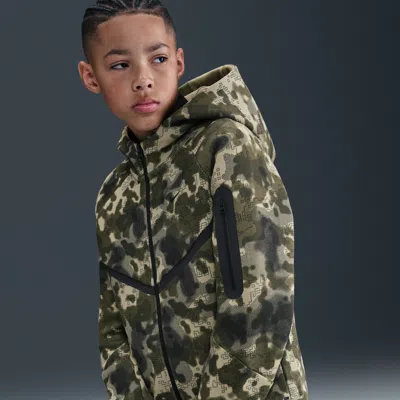 Nike Sportswear Tech Fleece Big Kids' (boys') Full-zip Hoodie In Brown