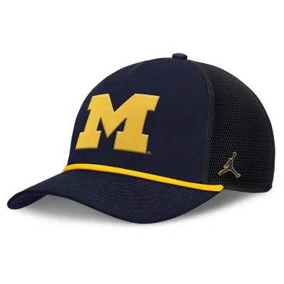 Jordan Men's Michigan Primetime Rise  Brand College Trucker Adjustable Hat