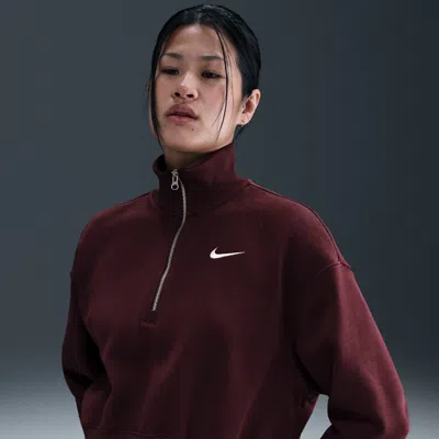 Nike Women's  Sportswear Phoenix Fleece 1/4-zip Cropped Sweatshirt