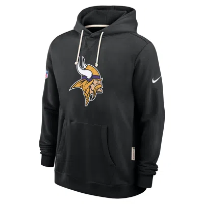 Nike Black Minnesota Vikings Sideline Initial Home Performance Pullover Hoodie In Black