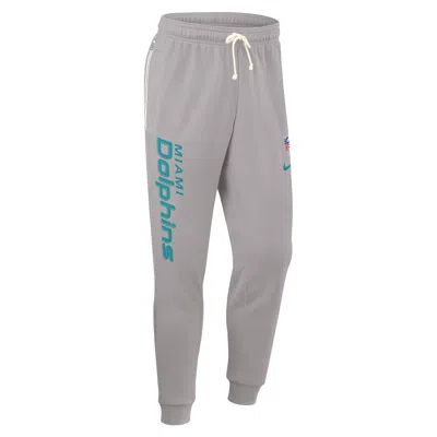 Nike Gray Miami Dolphins Sideline Standard Issue Ground Game Dri-fit Taper Pants In Gray