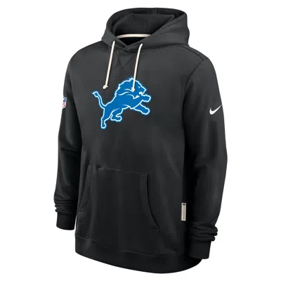 Nike Black Detroit Lions Sideline Offensive Set Play Performance Pullover Hoodie In Black