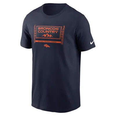 Nike Navy Denver Broncos Primetime Local Essential T-shirt In Blue