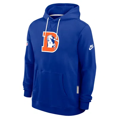 Nike Royal Denver Broncos Sideline Offensive Set Play Performance Pullover Hoodie In Blue